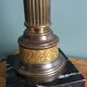 Antique column lamp in marble and gilded metal