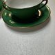 Service 14 Tasse et sous-tasse à Bouillon Art-Deco Vert Émeraude et Or