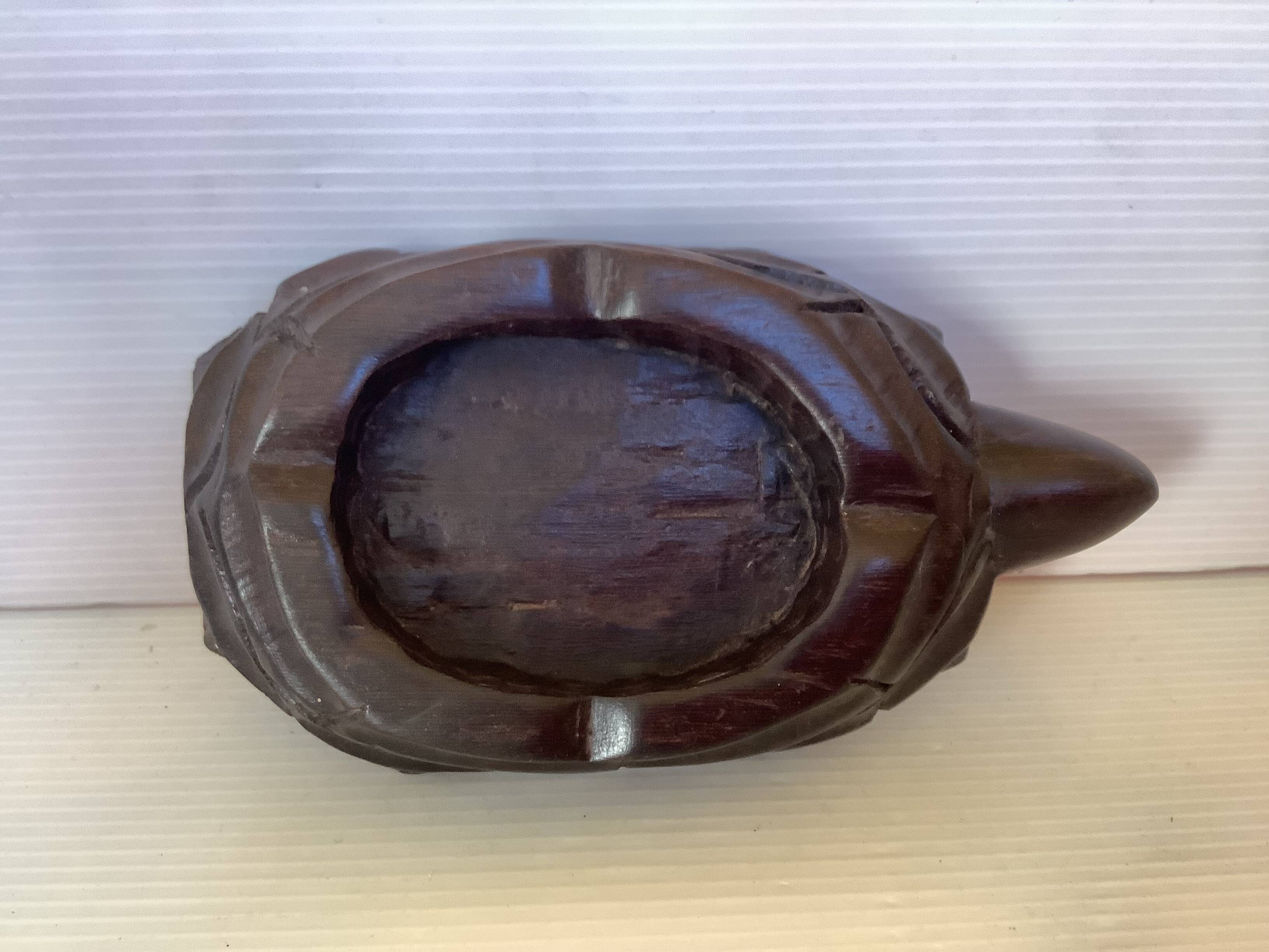 Solid wood turtle ashtray pocket emptier