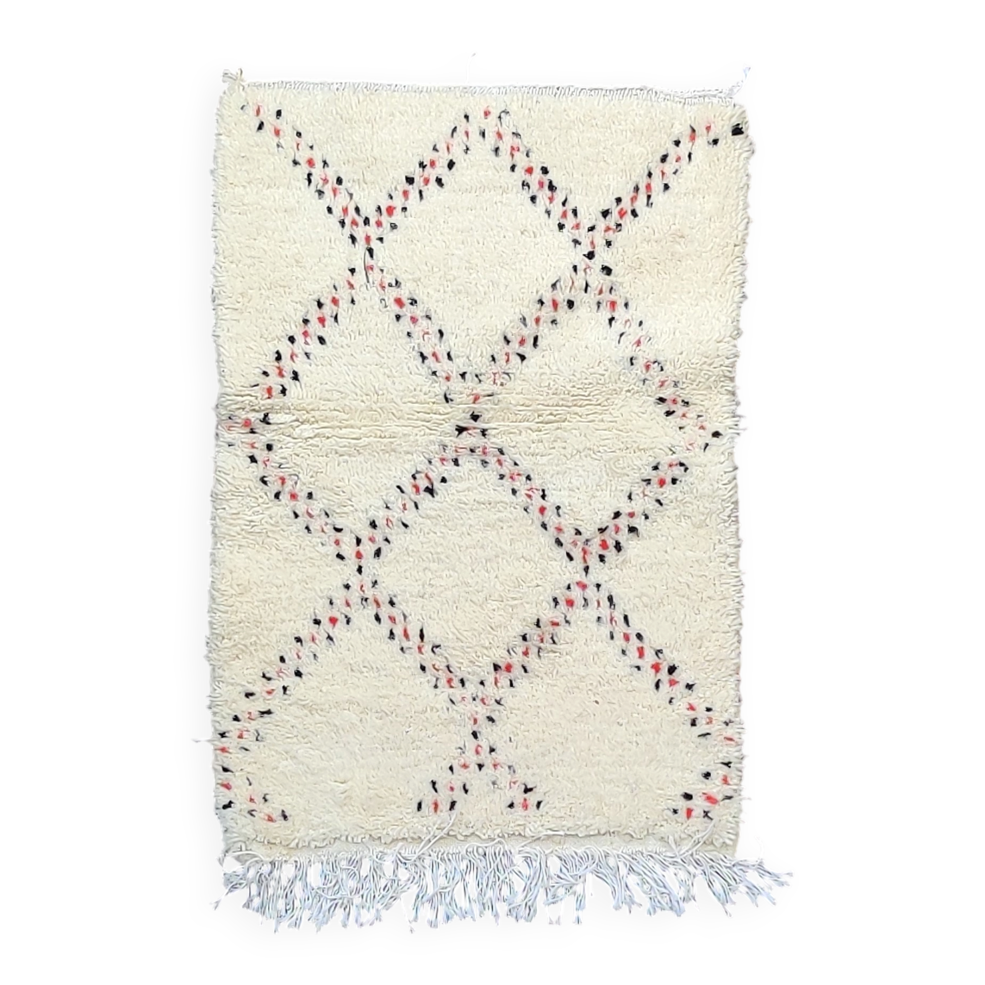Tapis berbère losanges rouge et noir