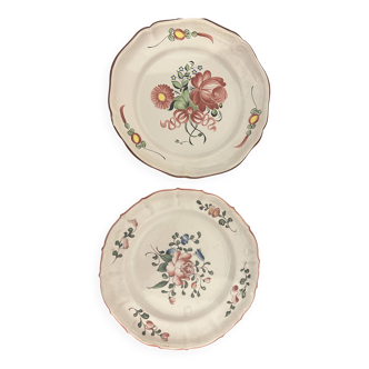 2 antique earthenware dishes from Les Islettes, 18th century
