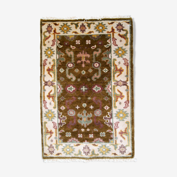 Indian Mahal handmade rug 64x97cm 1980