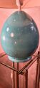 large living room lamp in cracked turquoise blue ceramic 1970 to 80, h53x40 elec ok