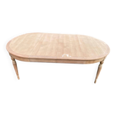 Renovated Louis Philippe round extendable dining table from the 19th century, 210cm.