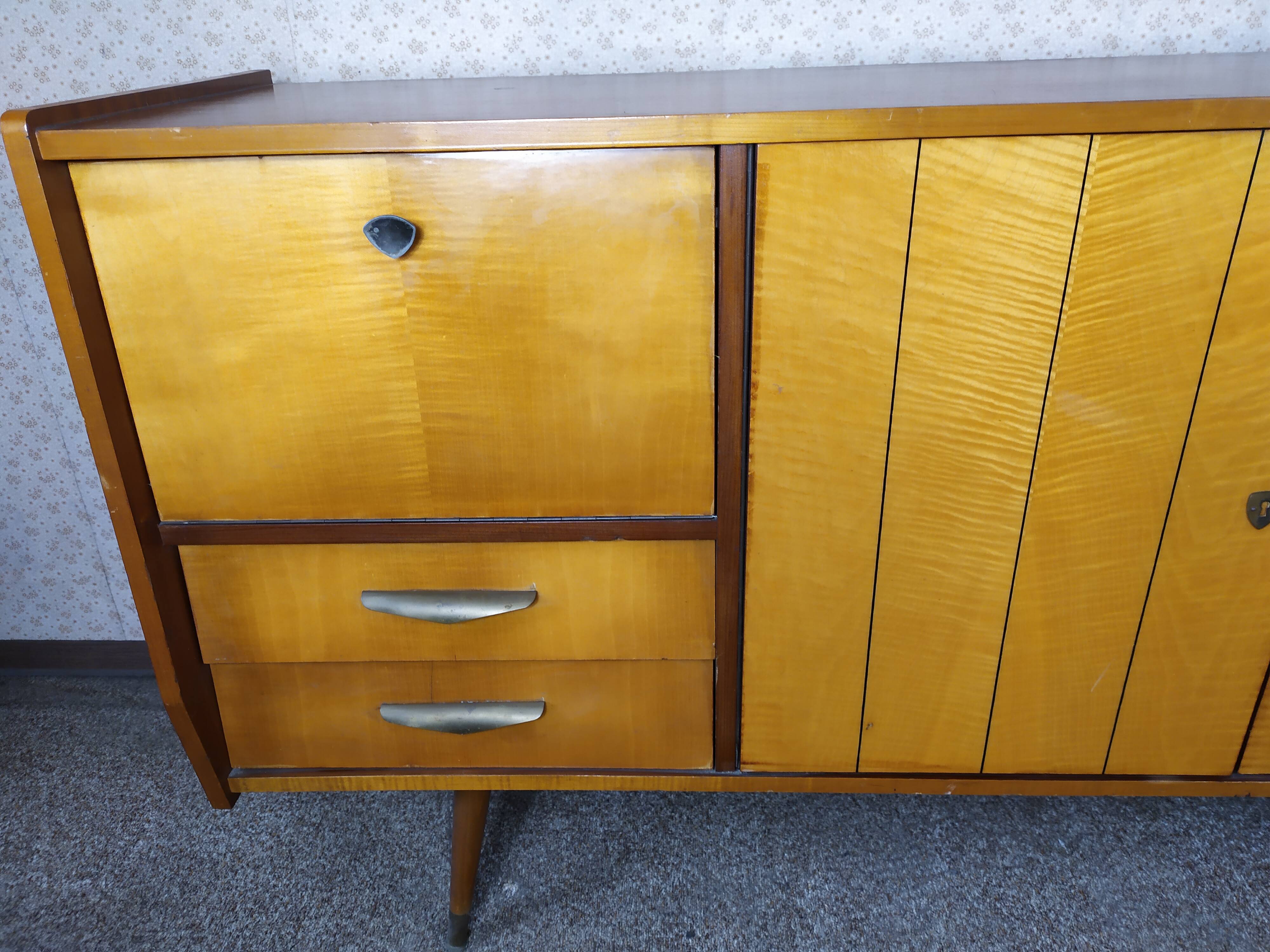 Scandinavian enfilade with showcase, compas foot