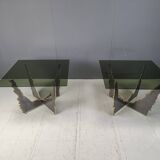 Vintage brutalist coffee tables or side tables, 1970s