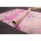 Vintage Turkish Hand-Knotted Wool Cotton Pink Runner Rug 96x365