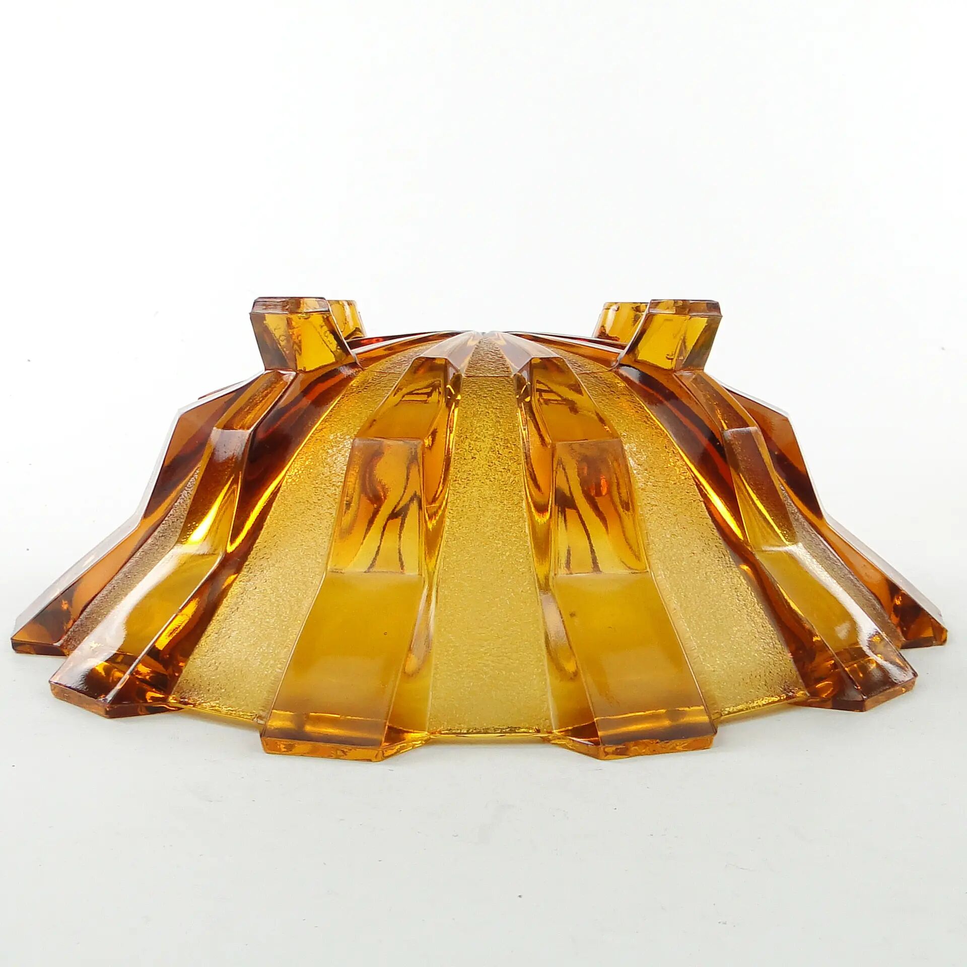 Bol à fruits Art Déco, en verre, Val Saint Lambert, Belgique, années 1950