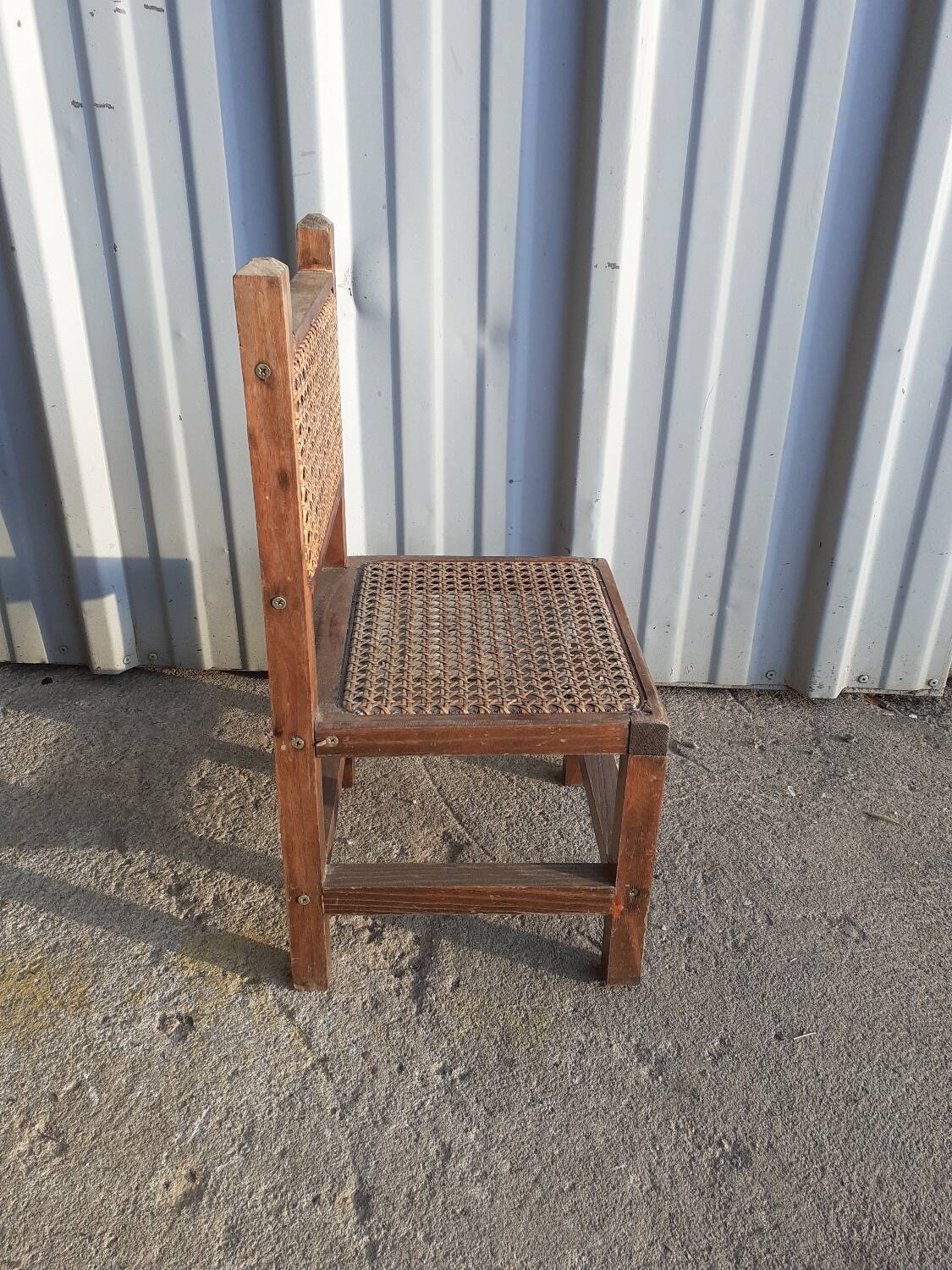 Wooden and cane children's chair