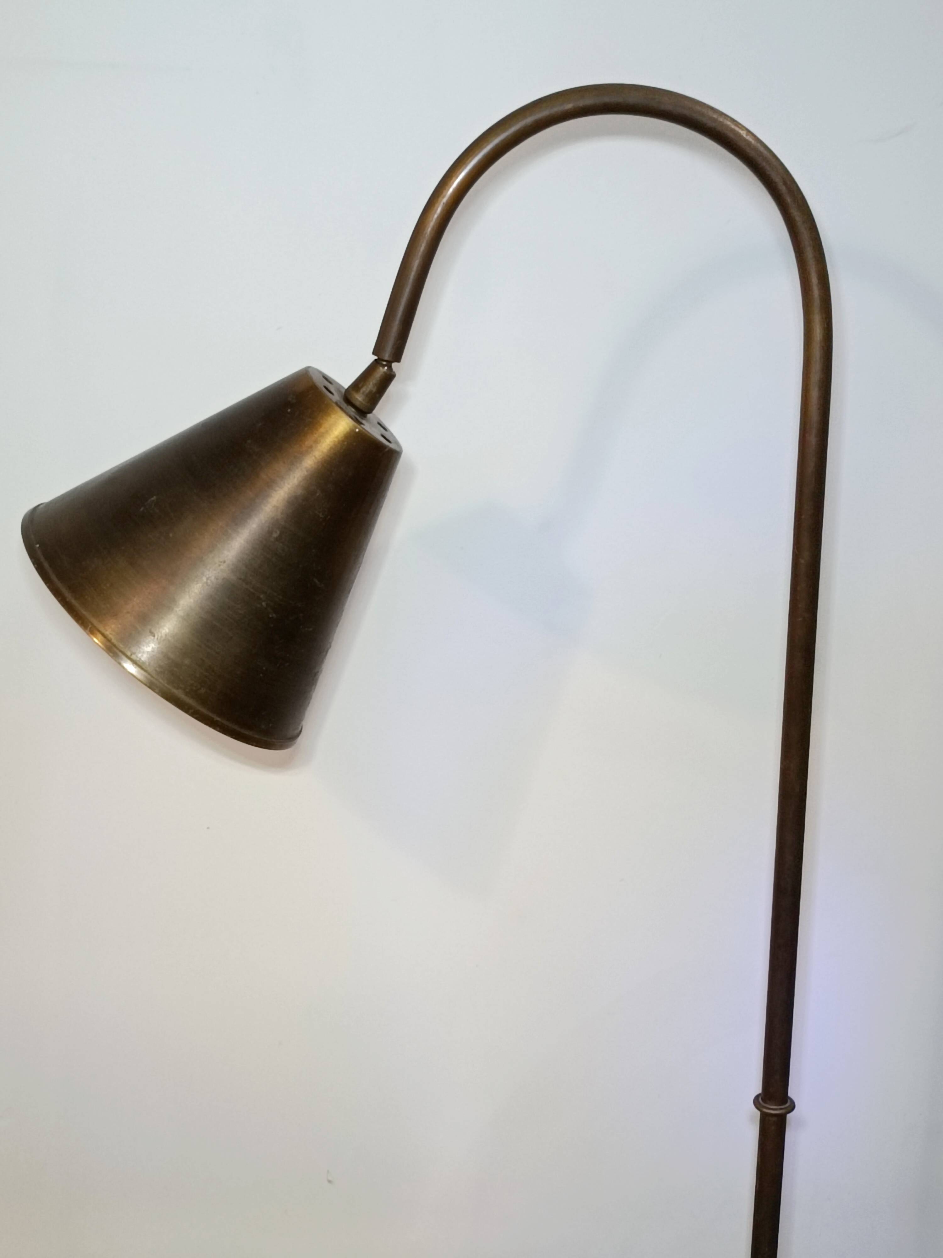 Brass Floor Lamp by Jacques Adnet for Valenti 1960s