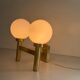Double opal glass and heavy brass, large minimalist cinema wall light, 1960s, Germany