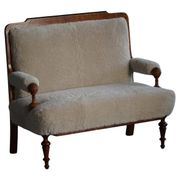 Danish two-seater canapé from the early 20th century in merino wool and wood, 1930s.