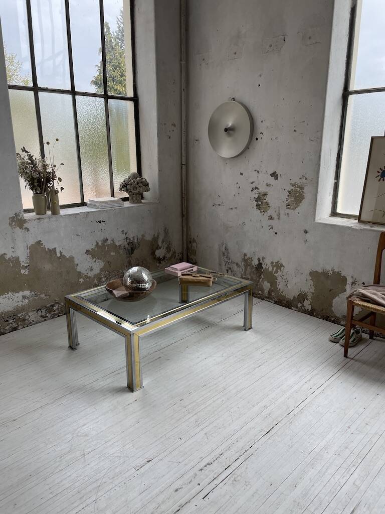 Romeo Rega chrome brass coffee table