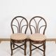 Set of 4 turned wicker chairs, vintage.