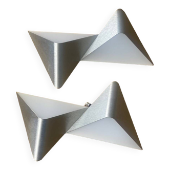 Pair of Led Grossmann wall lights in triangular format