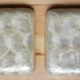 Plateaux pétales de nacre et fibre vintage