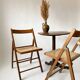 Pair folding chairs caning
