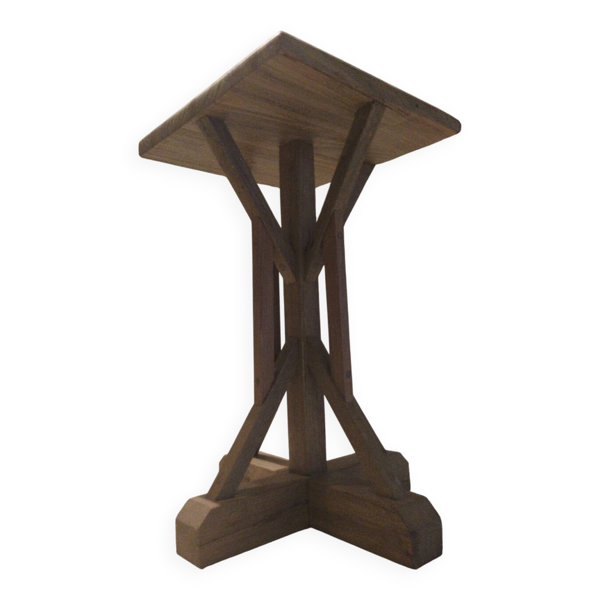 Designer stool in 3 types of natural wood