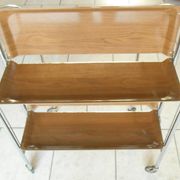 folding metal and wood serving trolley