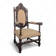 Louis XIII style oak armchair