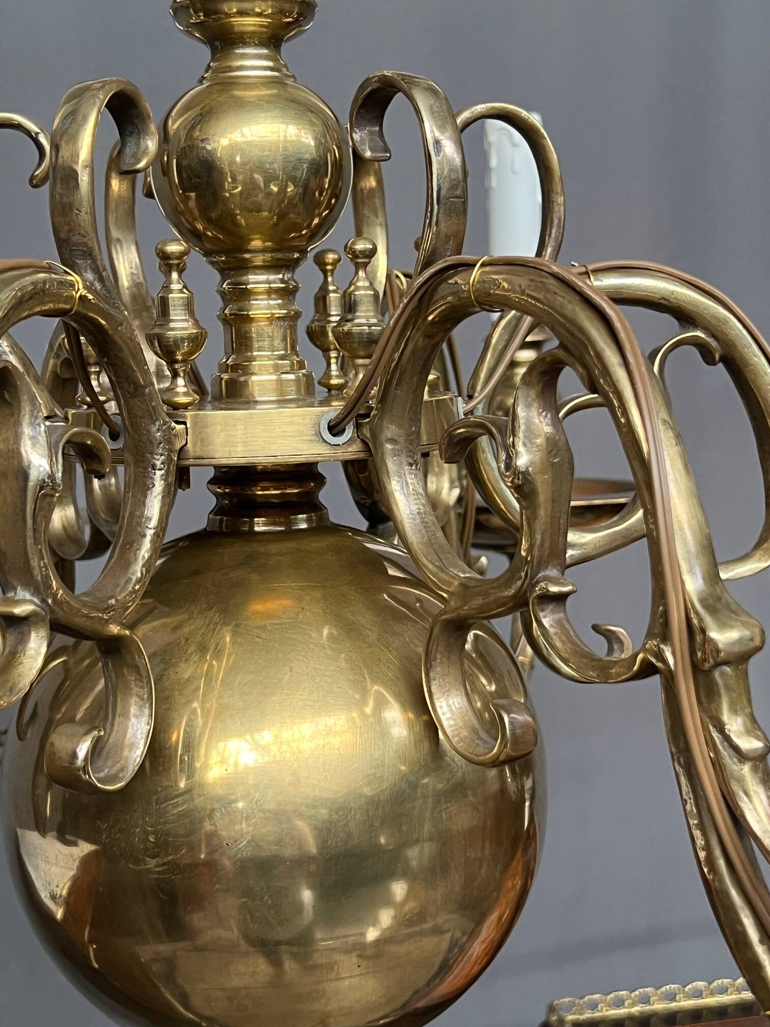 Chandelier from an old castle in solid bronze.