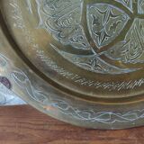 Ancien plateau marocain en laiton