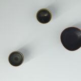 Small Mid-Century Scandinavian Modern Collectible Brown Stoneware Bowls by John Andersson, Set of 3