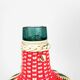 Multicolored glass bottle and braided scoubidou