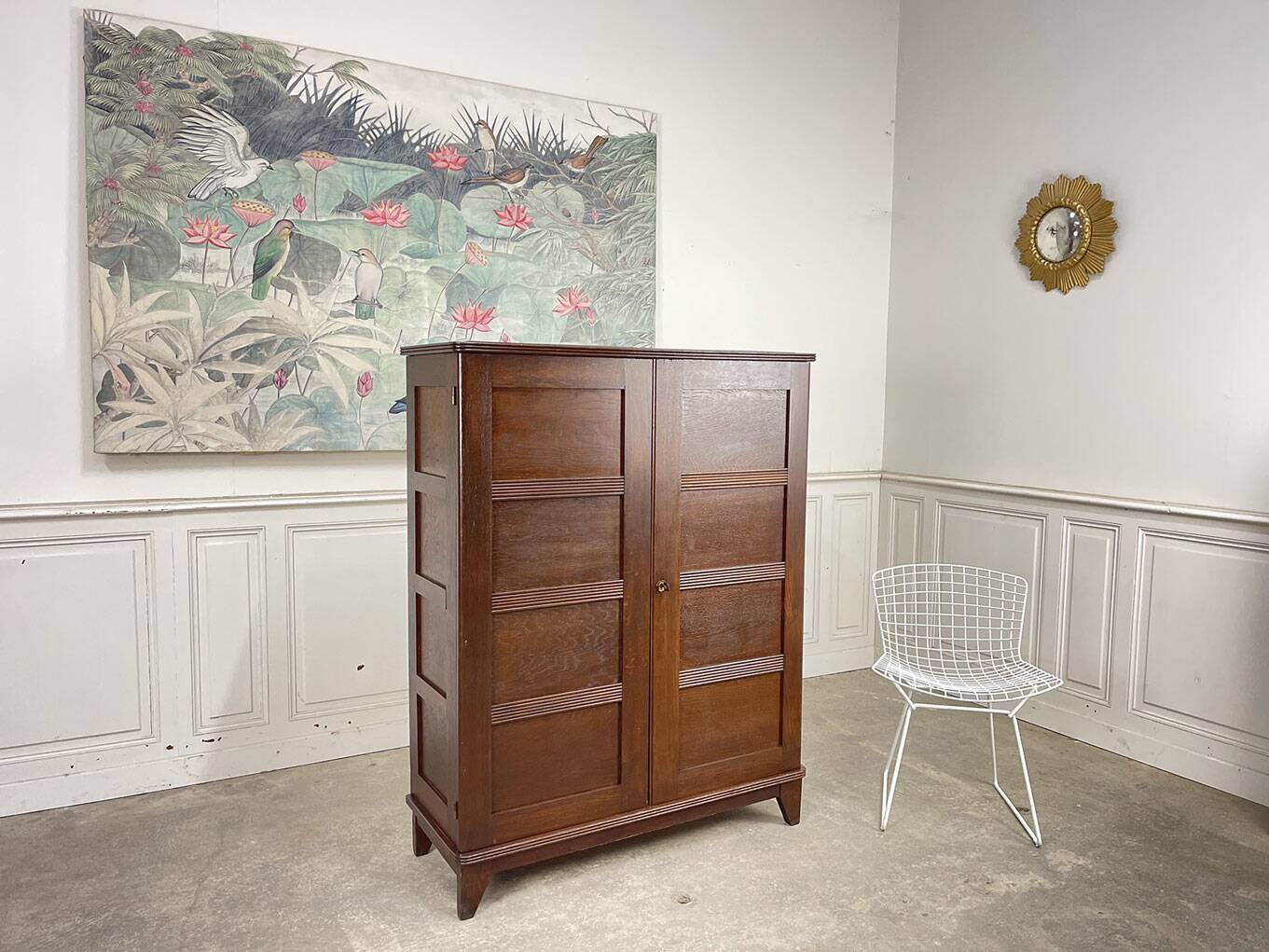 Small 1950s oak wardrobe