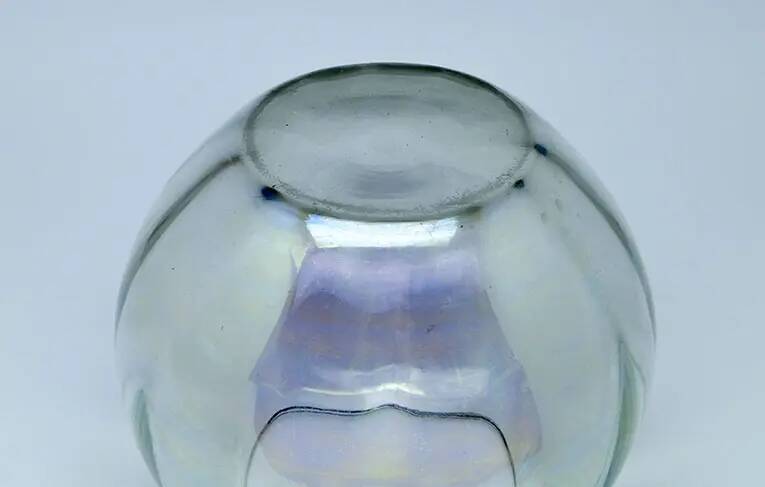 Vase sphérique Art Déco, en verre, Usines de verre Niemen, Pologne, années 1930