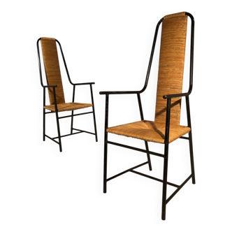 Paire de fauteuils modernistes vers 1950