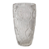 Vase vintage en verre lourd clair par Rudolfova Huť / République tchèque / années 1960