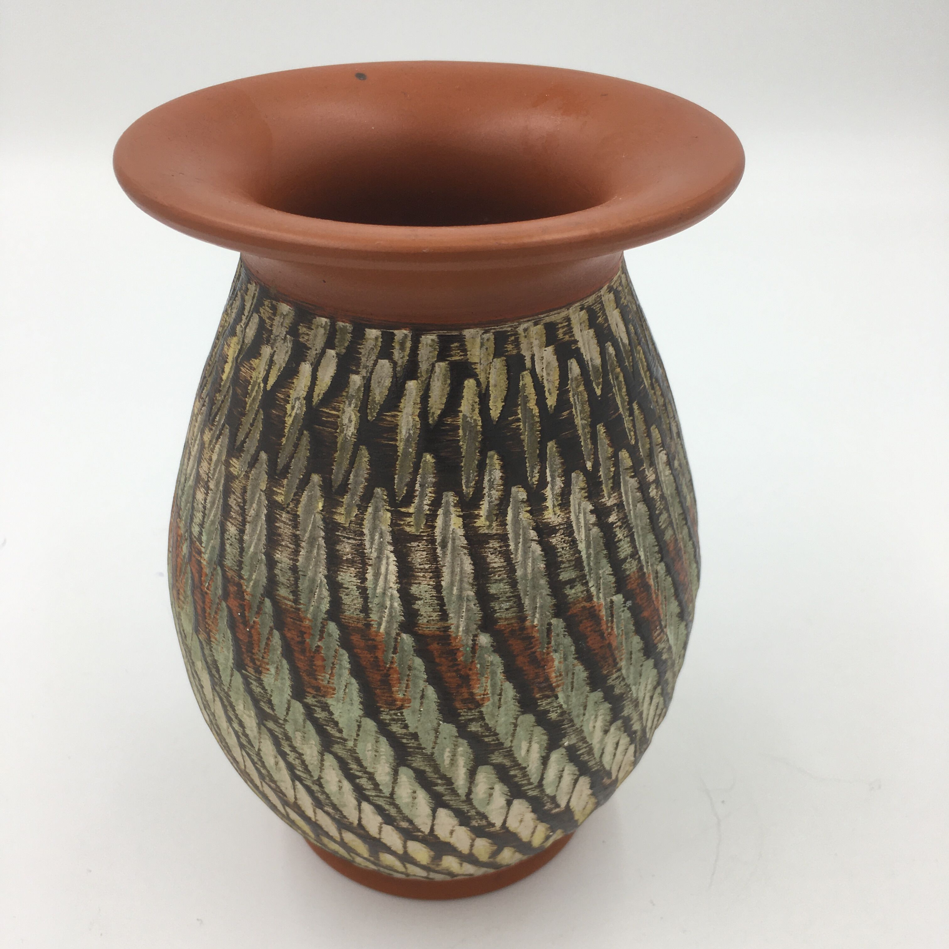 Vase by Alferd Krupp in vintage terracotta