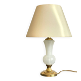 LAMPE Verre OPALIN et Laiton VINTAGE