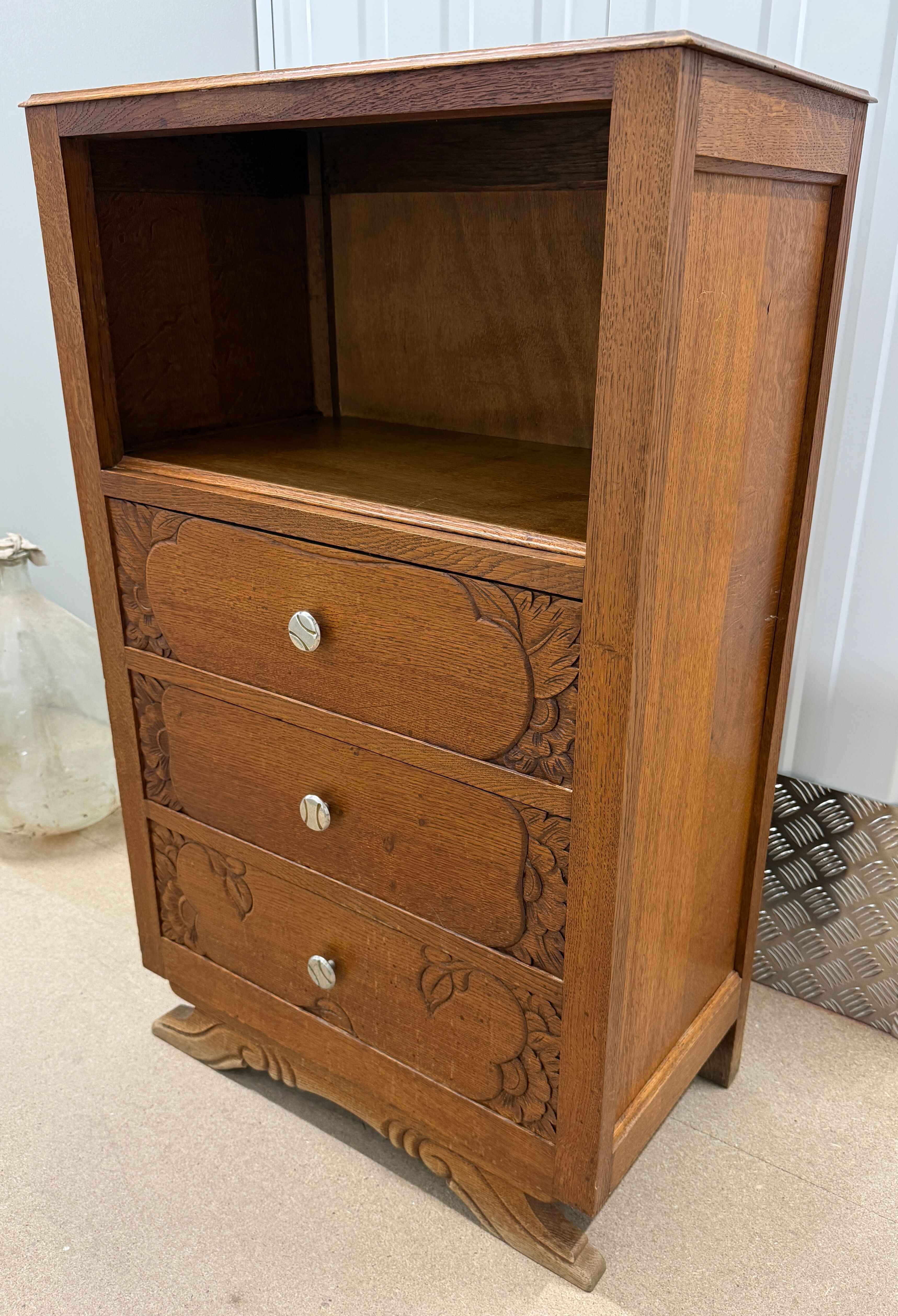 Meuble d’appoint ancien Art déco 1930 (type confiturier / chiffonnier)