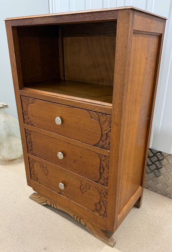Meuble d’appoint ancien Art déco 1930 (type confiturier / chiffonnier)