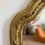 Large old Louis-Philippe shell mirror 165x97 cm