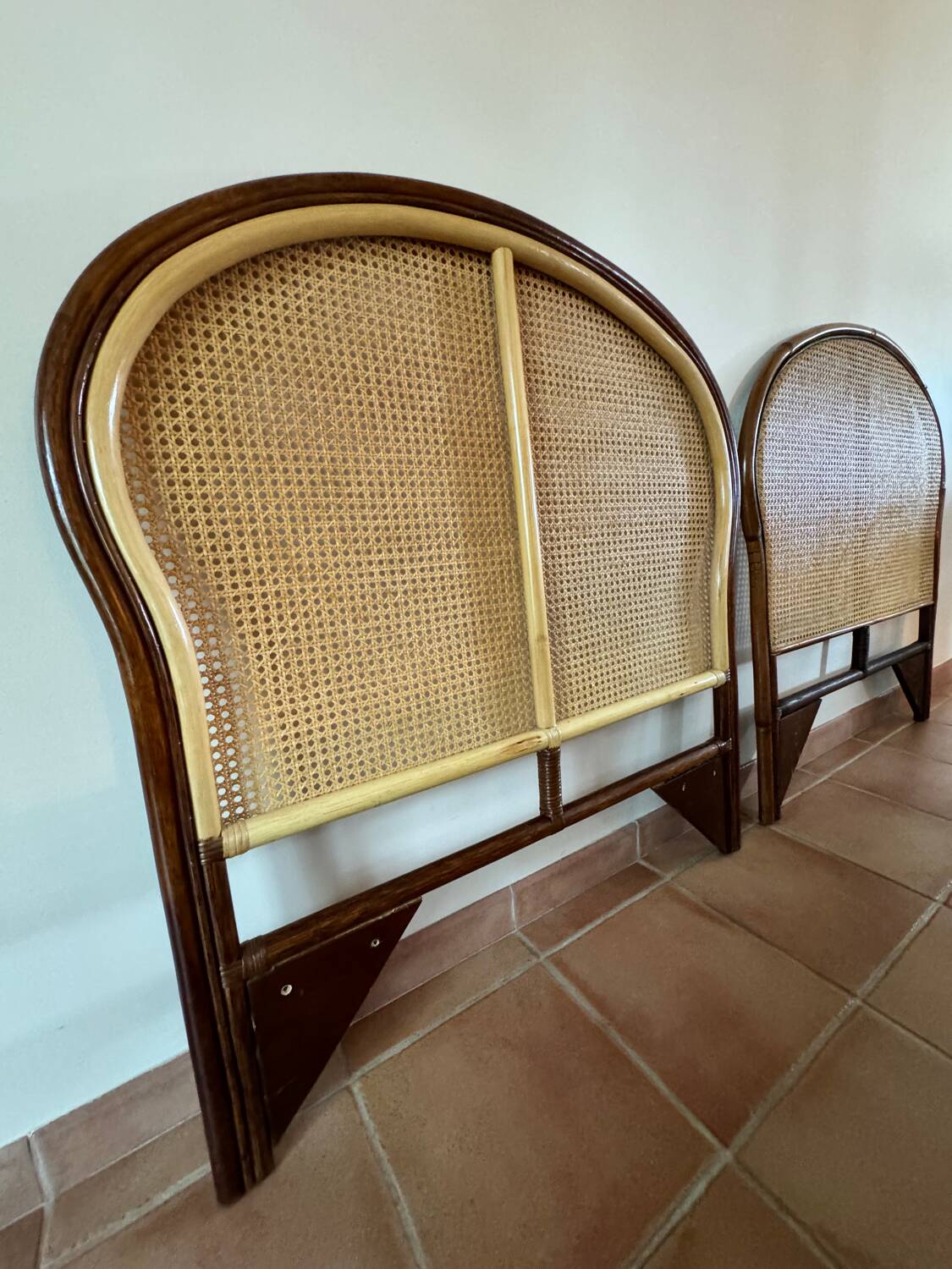 2 cane headboards