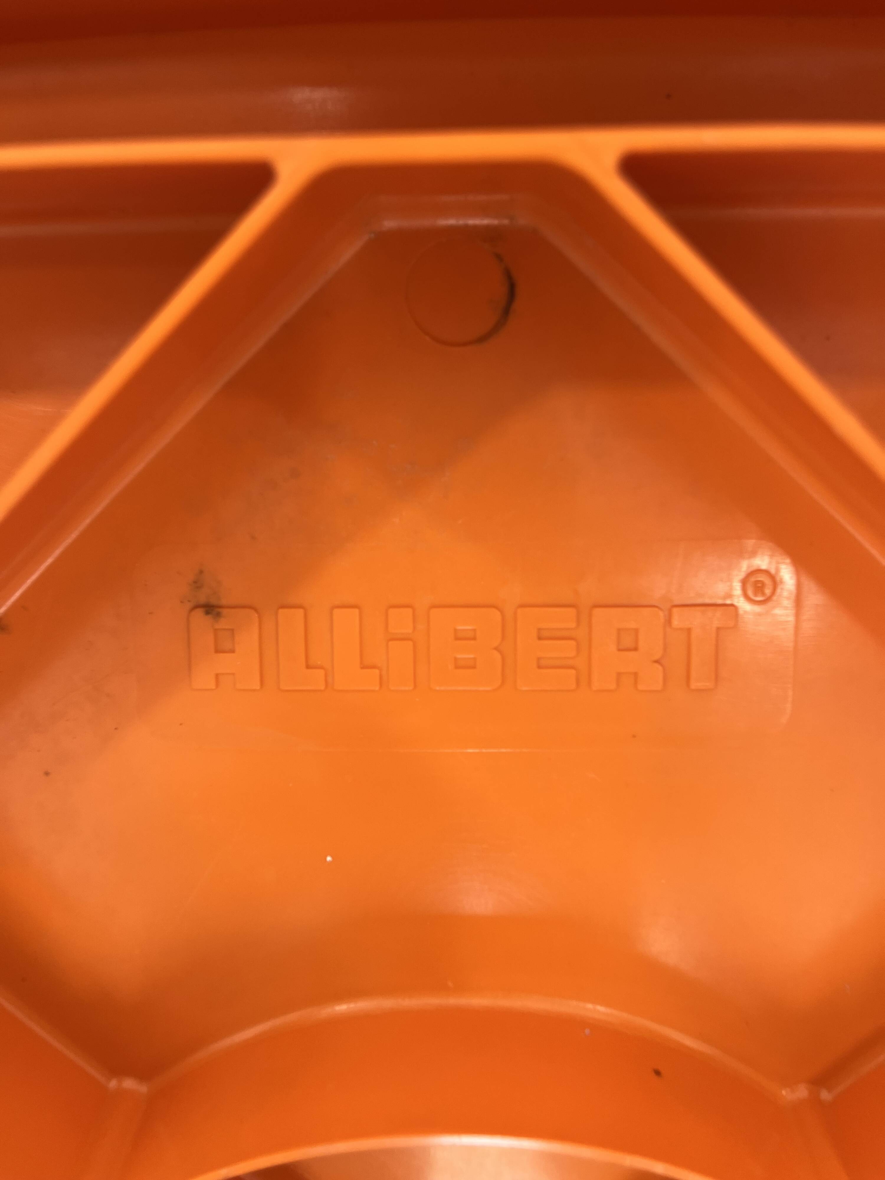 Set of 2 vintage Allibert chairs in orange plastic, France 1970s