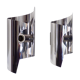 Pair of chrome metal wall sconces
