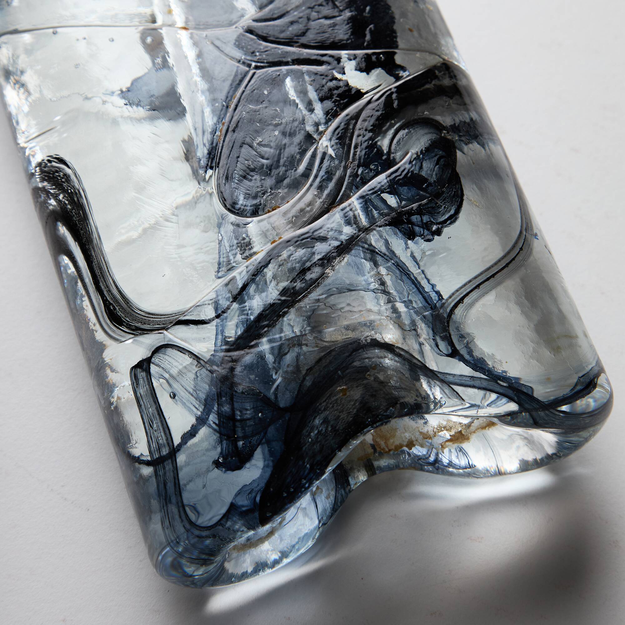 1970s Glass and Silver Plated Vase by Claude Cuny for Cassetti Firenze