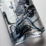 Vase en verre et plaqué argent des années 1970 par Claude Cuny pour Cassetti Firenze
