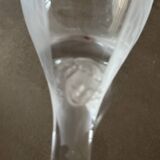 Set of two champagne glasses, crystal, Lalique France, angel model.