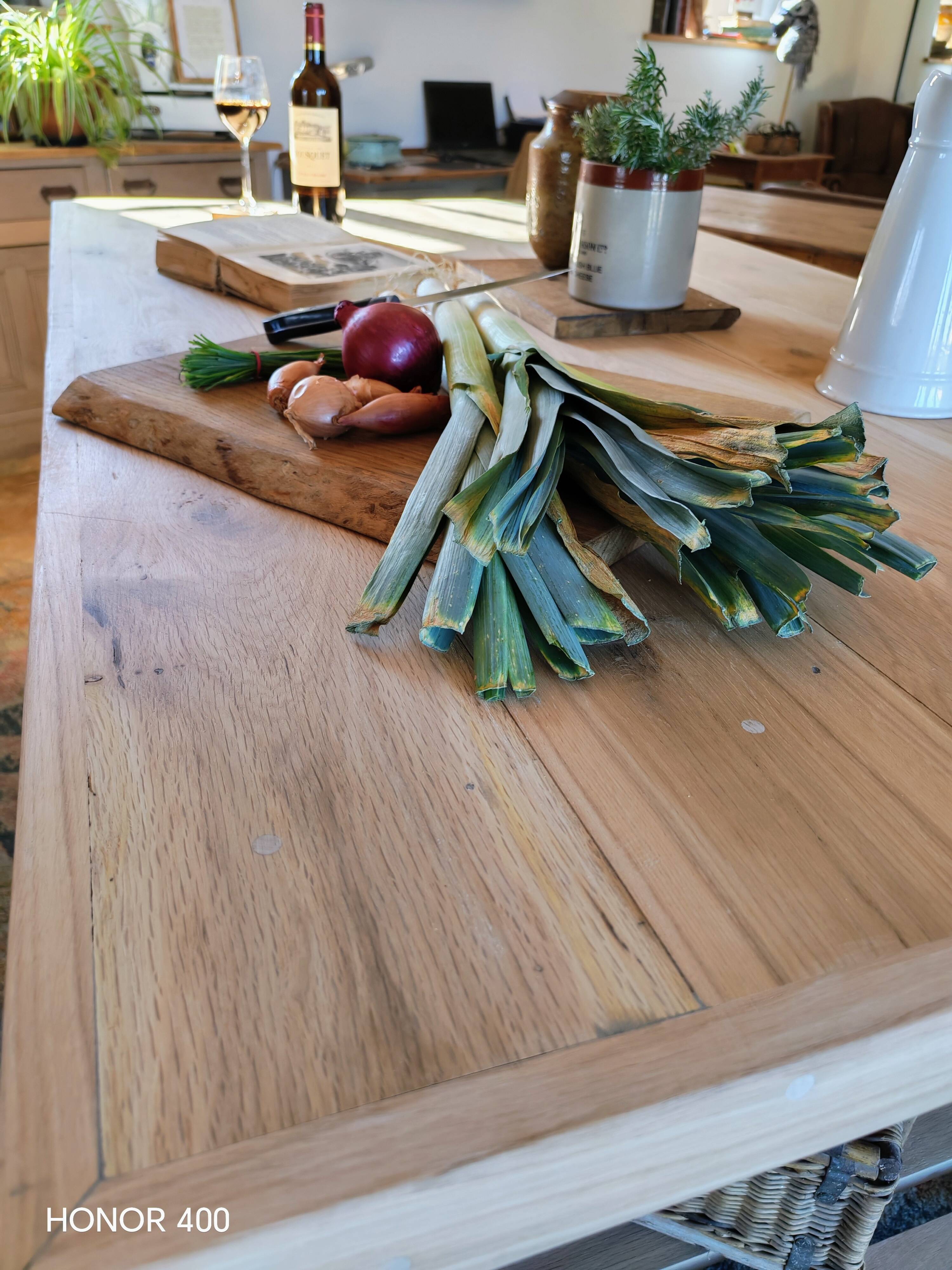 XXL solid oak kitchen island/worktop 180 x 105