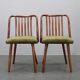 Set of four 1960s Šuman mid-century beech dining chairs, restored upholstery