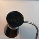 Lampe de bureau Diabolo noire et chrome 1970/80, socle rond, col flexi