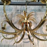 Brushed Metal and Gold Metal Pineapple Pendant in the Style of Maison Charl