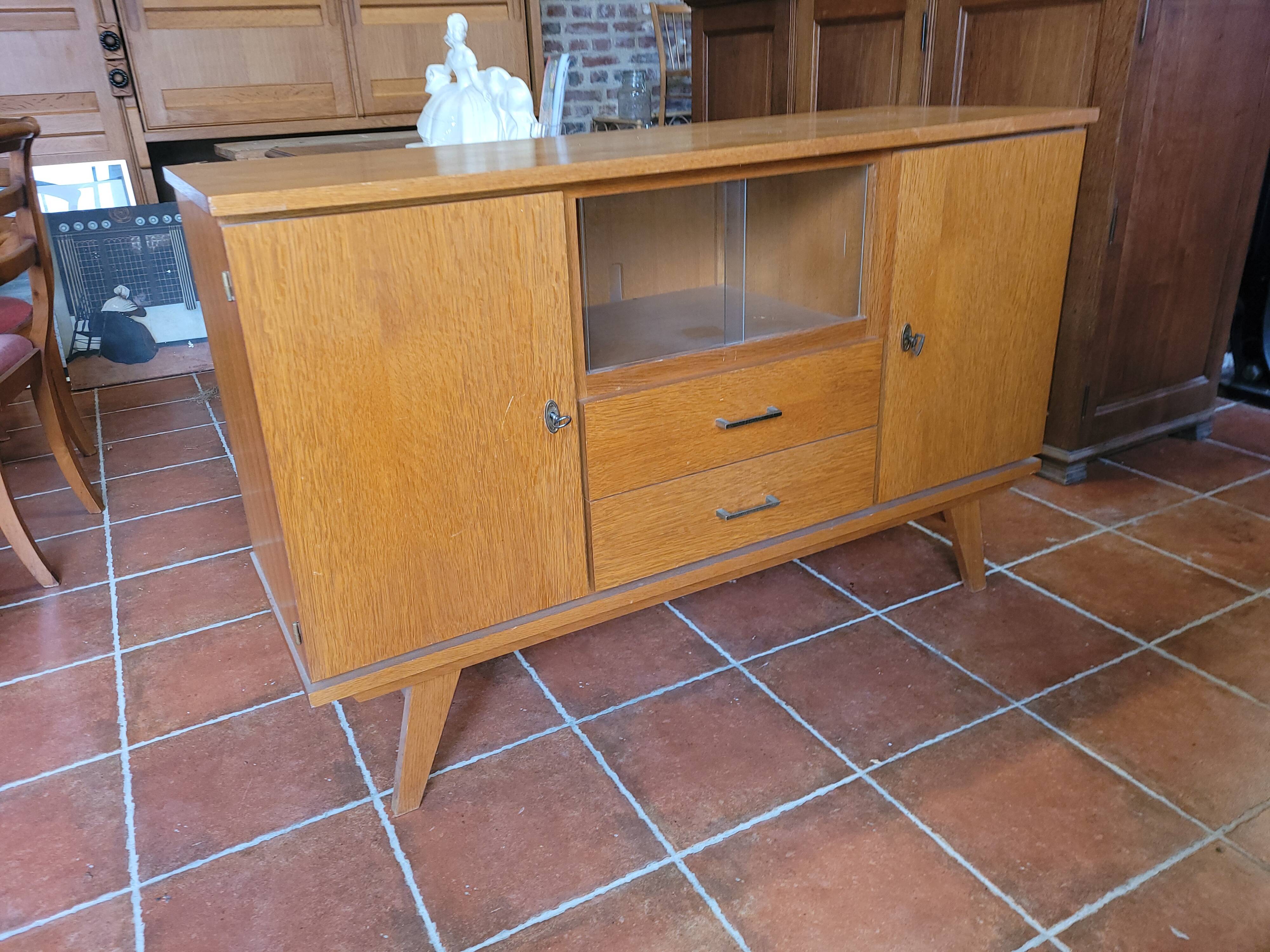 Vintage 60s oak sideboard