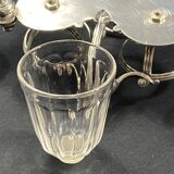 19th century Louis XV style condiment holder, silver or silver-plated metal frame