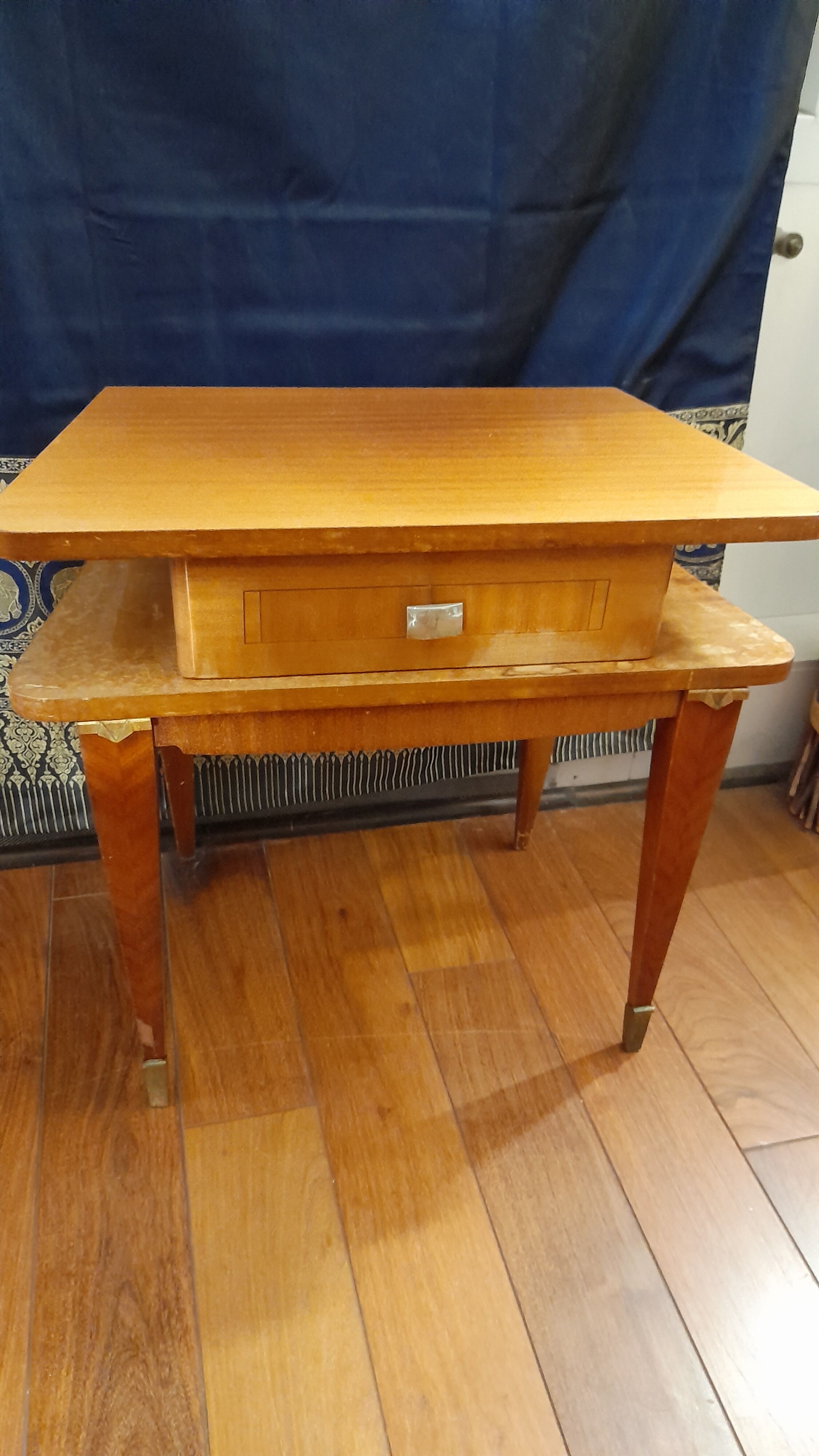 Ensemble coiffeuse vintage style art deco et meuble appoint chevet